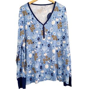 Little Sleepies Hannukkah Lights Pajama Top NWT XXL